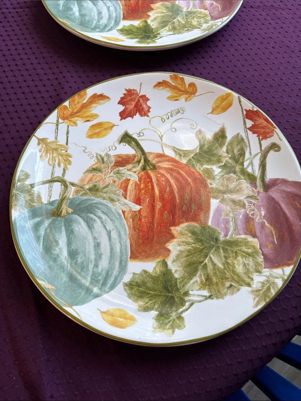 NewAutumn Harvest Pumpkin Dinner Plates- set of two